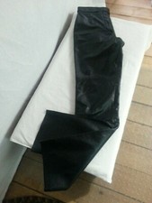 Vtg Wilson Maxima Black Leather Pants Wedgie Style High Rise Lined Biker 6-26/32