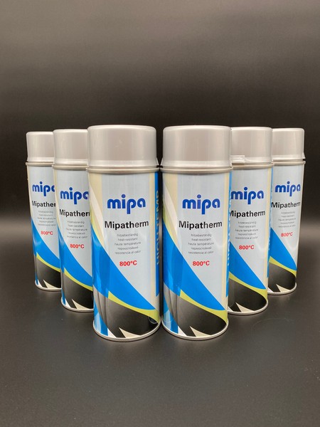 6X Mipa Mipatherm Spray Silber 400Ml Bis 800°C Thermolack Auspuff Motorlack-image