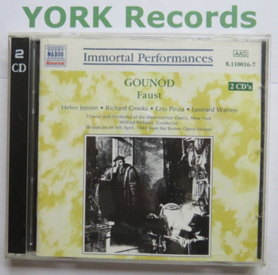 GOUNOD - Faust PELLETIER / JEPSON / CROOKS / PINZA / WARREN - Ex 2 CD Set Naxos