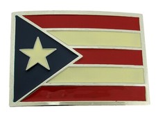 Puerto Rico Bandera puertorriquena Puertorriqueno Belt Buckle Square Metal Big