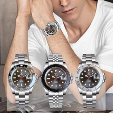 40mm Tandorio NH35 Automatic Men Watch Diver Mechanical Gray Sapphire Waterproof