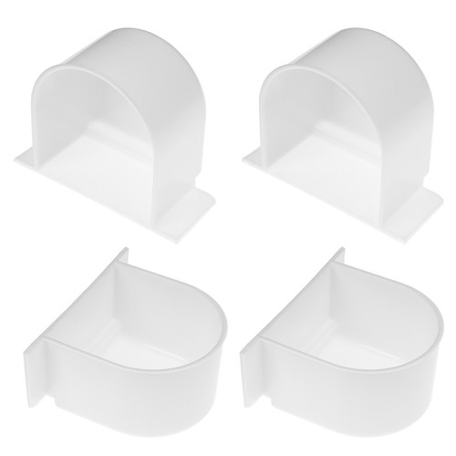 4 Pcs Semicircle Food Container Sturdy Feeder Bowl Bird Cage Feeding Cups - Picture 6 of 12