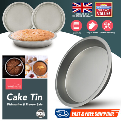 4 Runde 8 Zoll Kuchendose 20 cm | 3,5 cm tiefe Basis Backpfanne Tablett Victoria Sandwich