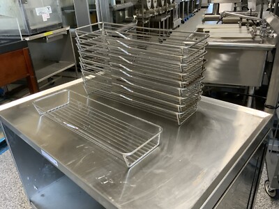 Lot of ten (10) Rational oven stainless steel chicken oven basket 60.73.679 