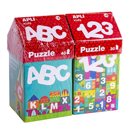 APLI Kids 18776-Kit speciale Puzzle Casitas Educativi ABECEDARIO+ NUMERI (y3A)