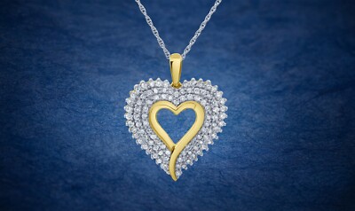 Valentinstag Geschenk 1 Karat Laborgefertigter Diamant Sterlingsilber Herz Anhänger Halskette