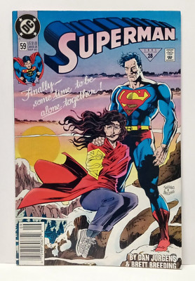 SUPERMAN #59 SEP 1991 Finally some time to be alone together DC Comics