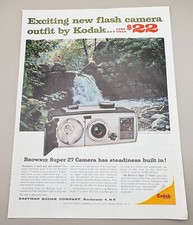 Eastman Kodak Brownie Flash Camera Vintage Print Ad 1960s Super 27 Photography