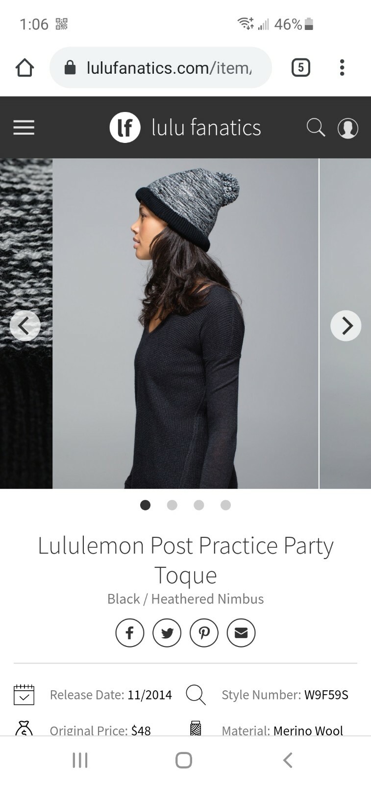 Lululemon-Post Practice Party Toque-Heathered Nim… - image 2