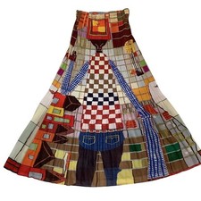 RARE ISSEY MIYAKE PLEATS PLEASE Vintage colorful graphic All-over print skirt JP