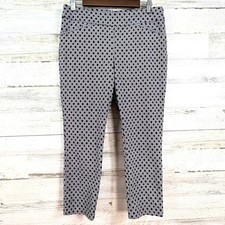 Chicos Fabulously Slimming Perfect Stretch Ankle Pants Black White Sz 1/US 8