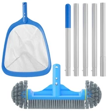 3PCS Cleaning Kit - 12.5'' Brush With Round End & 11'' Skimmer Net Fine Mesh ...