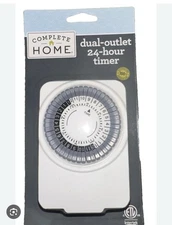 Complete Home Intertek Dual Outlet 24 Hour Timer 2 Device Control Auto On White
