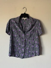 Maje Cipensa Printed Shirt Women’s Size 1 Short Sleeve Multi Color Print Buttons