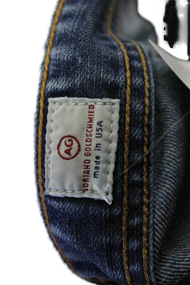 Jeans Adriano Goldschmied feminino algodão com zíper botão perna larga azul tamanho EUR 30 - Imagem 4 de 4