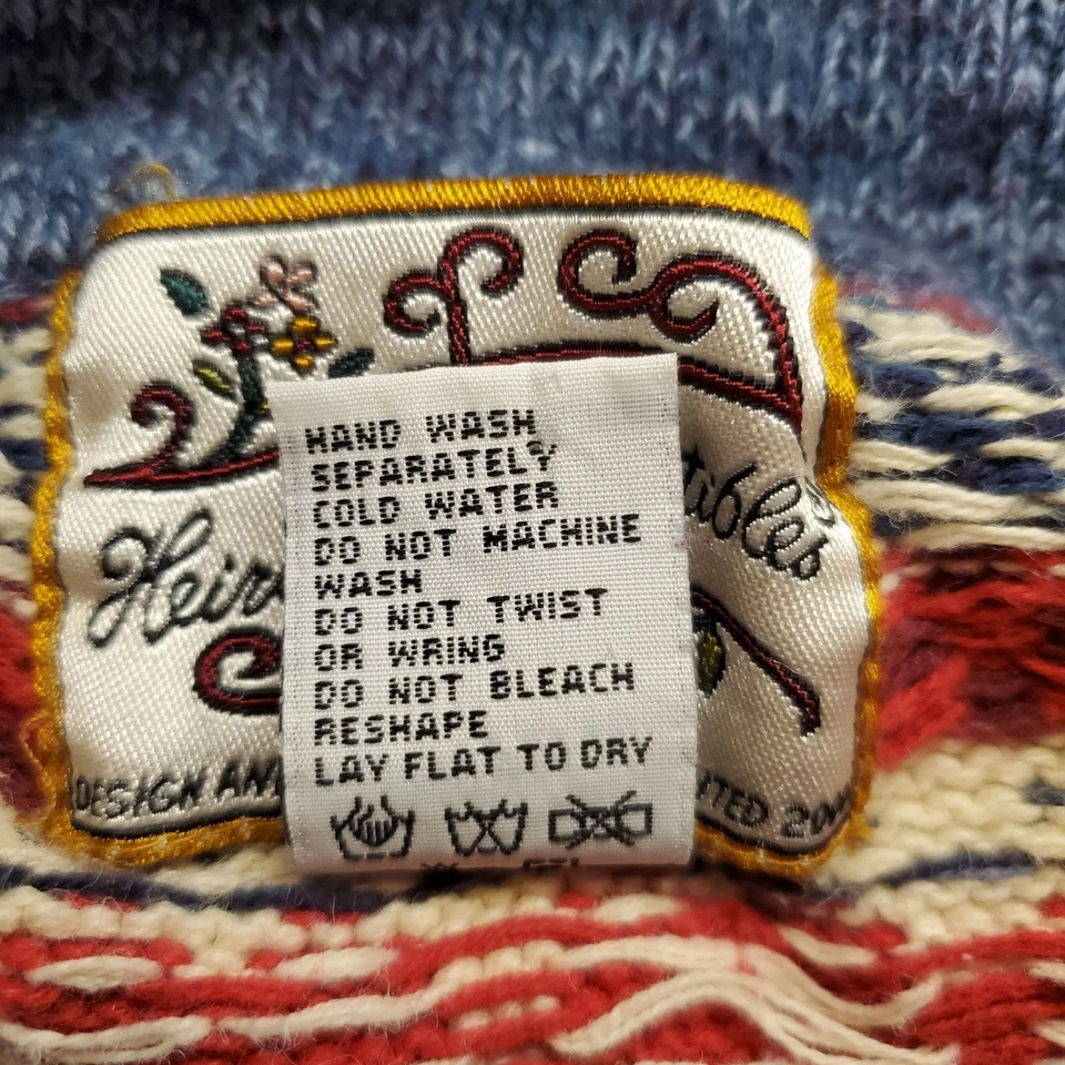 Suéter Vintage HEIRLOOM COLLECTIBLES Cremallera Cottagecore 2009 Corazones Talla M Foto 4 de 4