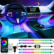 RGB Interior Car Strip Lights with Smart APP Control, Music Sync under Dash Foot