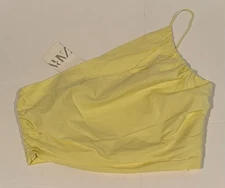 Zara Yellow Cotton One Shoulder Strap Crop Top - Medium - NWT $29