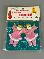 Retro Pink Angels Tie On All Purpose Christma...