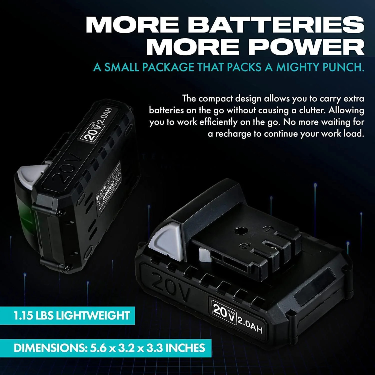 G 20V 2Ah Replacement Battery - For 20V Battery Systems, Hedge Trimmer,