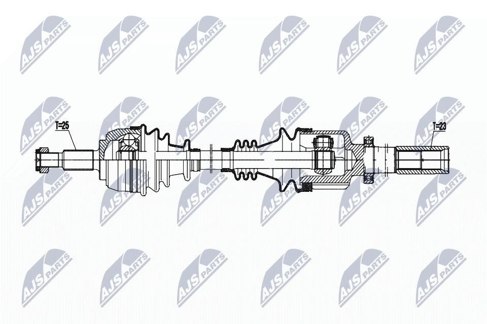 NTY Drive Shaft NPW-RE-199 For Renault Front Axle Right 807 mm