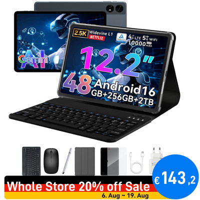 TABWEE T60 Tablet 12.2 Zoll 2.5K Android 16 48GB+256GB 10000mAh 4G LTE Octa-Core
