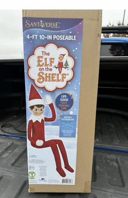 LOWES 5 FT POSEABLE THE ELF ON THE SHELF CHRISTMAS DECOR IN HAND