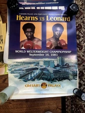 VTG Sugar Ray Leonard vs Thomas Hearns WWC Fight 1981 Poster Rare Original Site