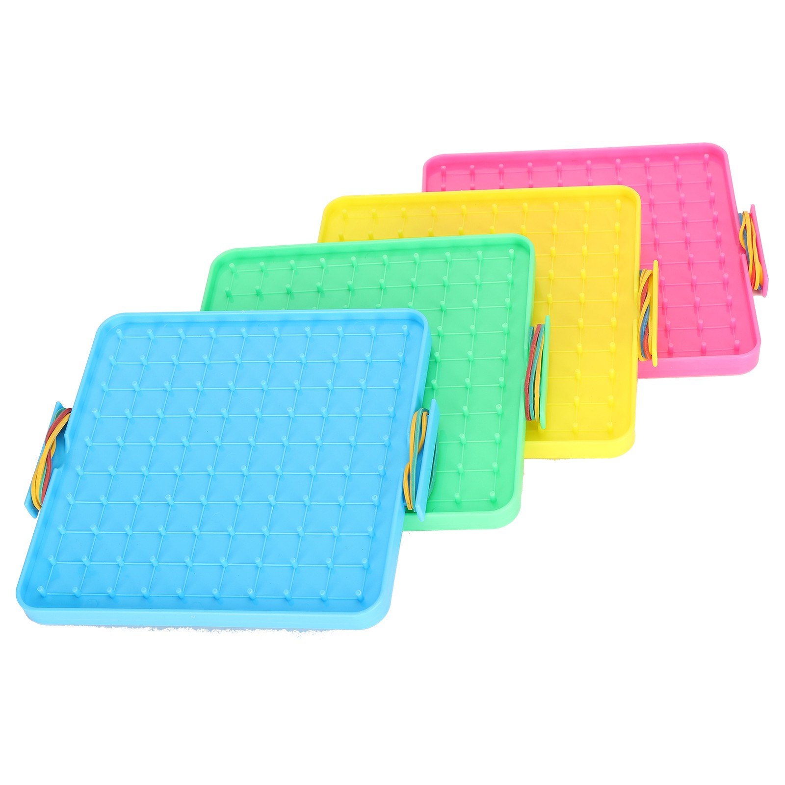 4Pcs Nail Board Toy Color Pegboard Rubber Band Set Handson Ability Training