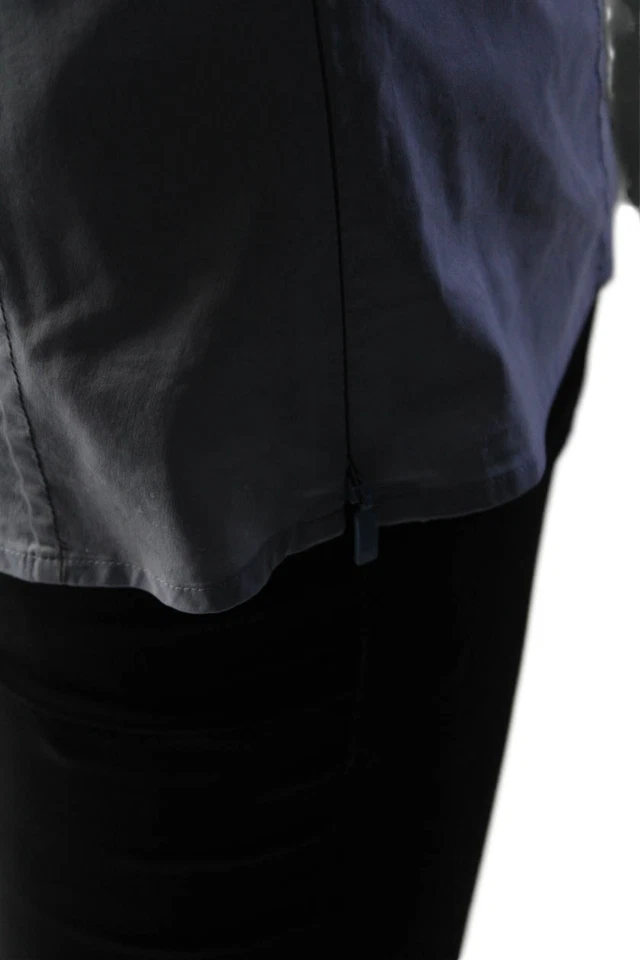 Camisa Boss Hugo Boss Mujer Algodón Cuello en V Manga Larga Cuello Azul Talla 2 Foto 4 de 4