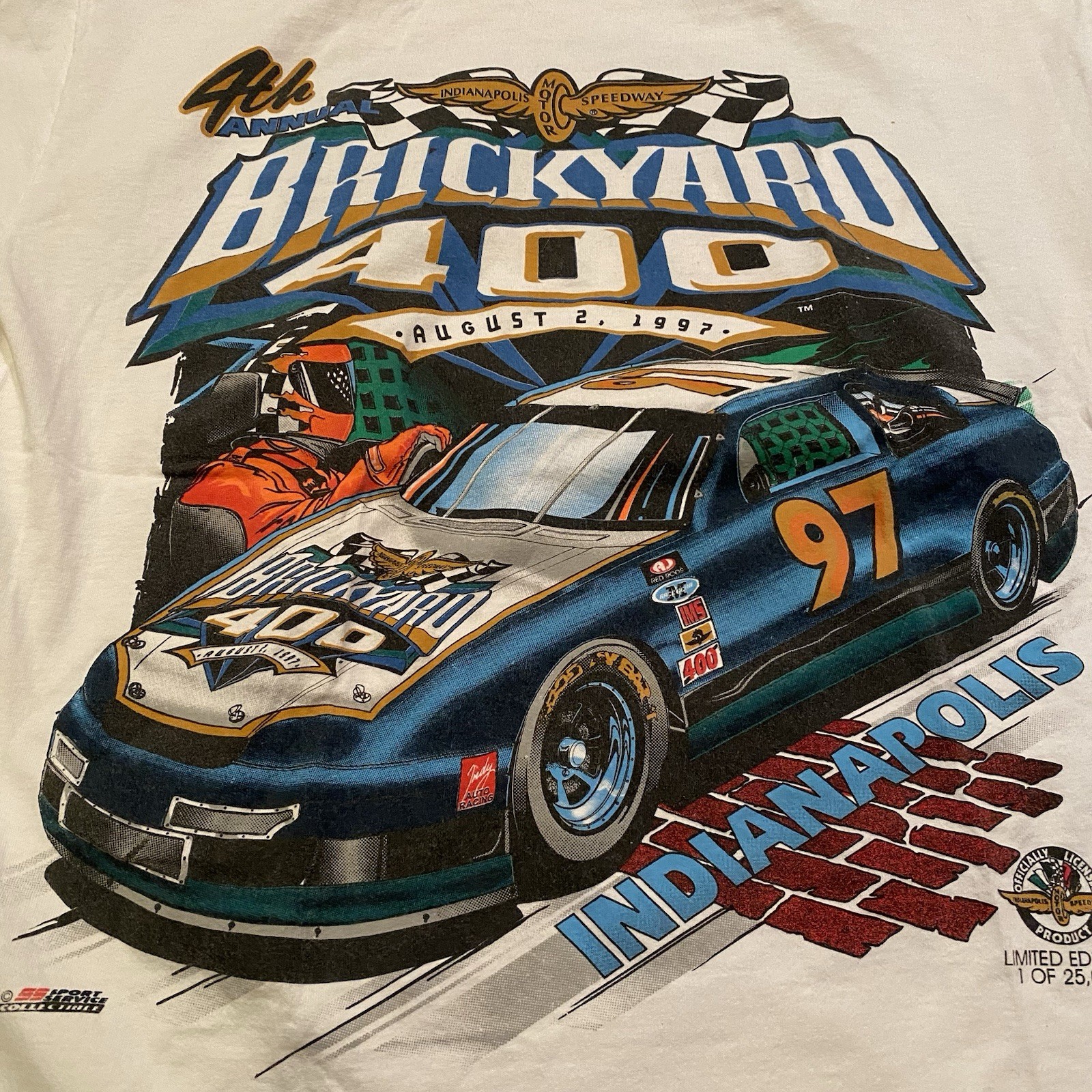 Vintage Brickyard 400 NASCAR Racing L shirt 1997 Limited Edition 4th Annual