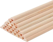 OLYCRAFT 30Pcs Half Round Wood Sticks 13.8x0.3 Inch 13.82 Length 
