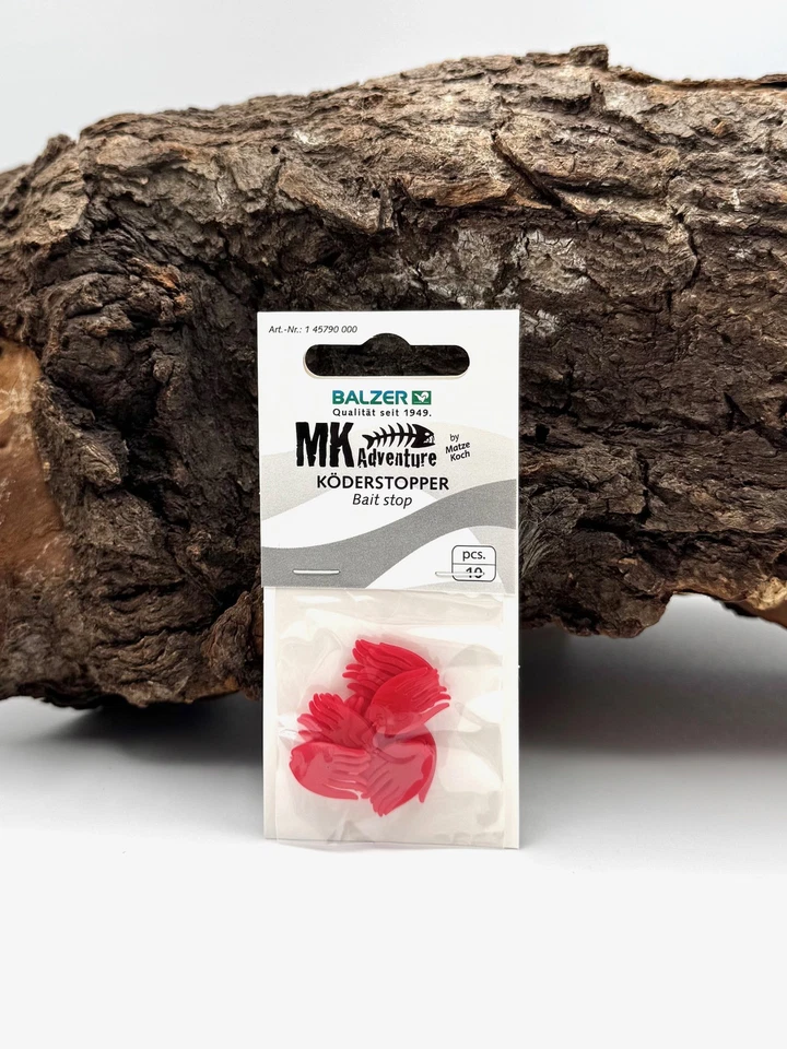 Balzer MK Adventure Bait Fins Köderstopper 10 Stück Rot Matze Koch für Köfi DA
