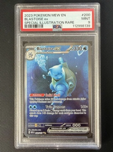 Blastoise EX 200/165 Special Illustration Pokemon Scarlet & Violet 151 PSA 9
