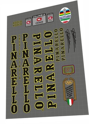 Pinarello Asolo 1988 Black/Yellow Contour frame decal kit