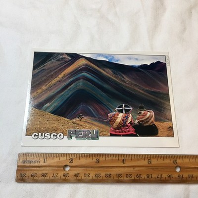 Postcard Cusco Peru Vinicunca Rainbow Mountain