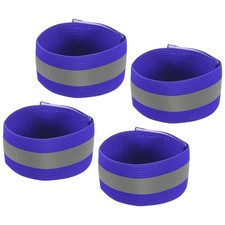 4Pcs Reflective Bands for Arm Wrist Ankle Leg 11x1.5 Inch Strip Wide Blue