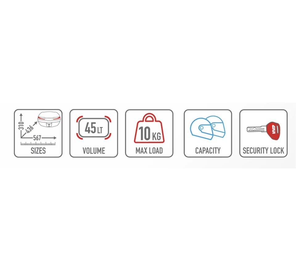 BAULETTO MONOKEY ARENA NERO TECH 45 LT GIVI CFMOTO 800 MT 2022 22 2023 23 Foto 3 de 4