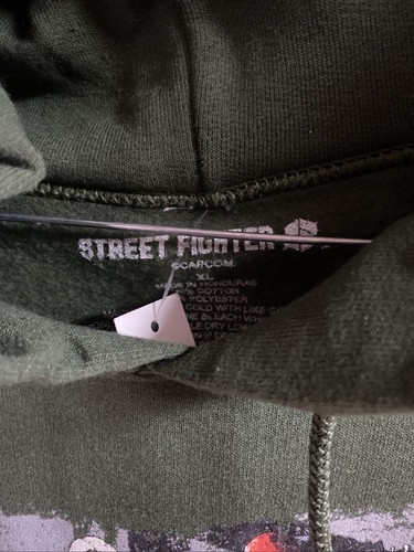NEW Street Fighter Hoodie XL Plus Size Gaming Capcom Fighting Game Green Adult - Picture 3 of 3