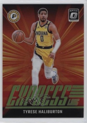 2024 Donruss Optic Express Lane Lime Green Prizm /199 Tyrese Haliburton #25 0u3v