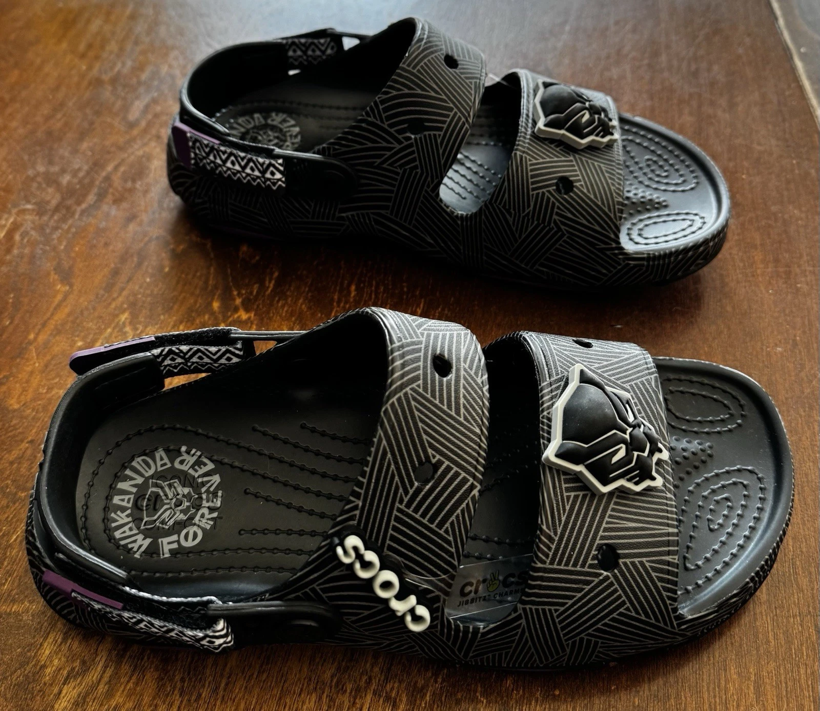 PUMA Sandali CROCS x MARVEL Black Panther ALL TERRAIN UNISEX: donna 9 uomo 7 nuovi senza scatola