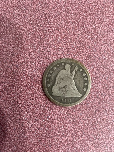 1861 Seated Liberty Quarter, Variety 1, With Weight Of Variety 2