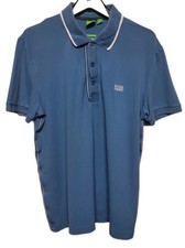 Hugo Boss Blue Golf Polo Logo Shirt Short Sleeve Mens Size XL Slim Fit