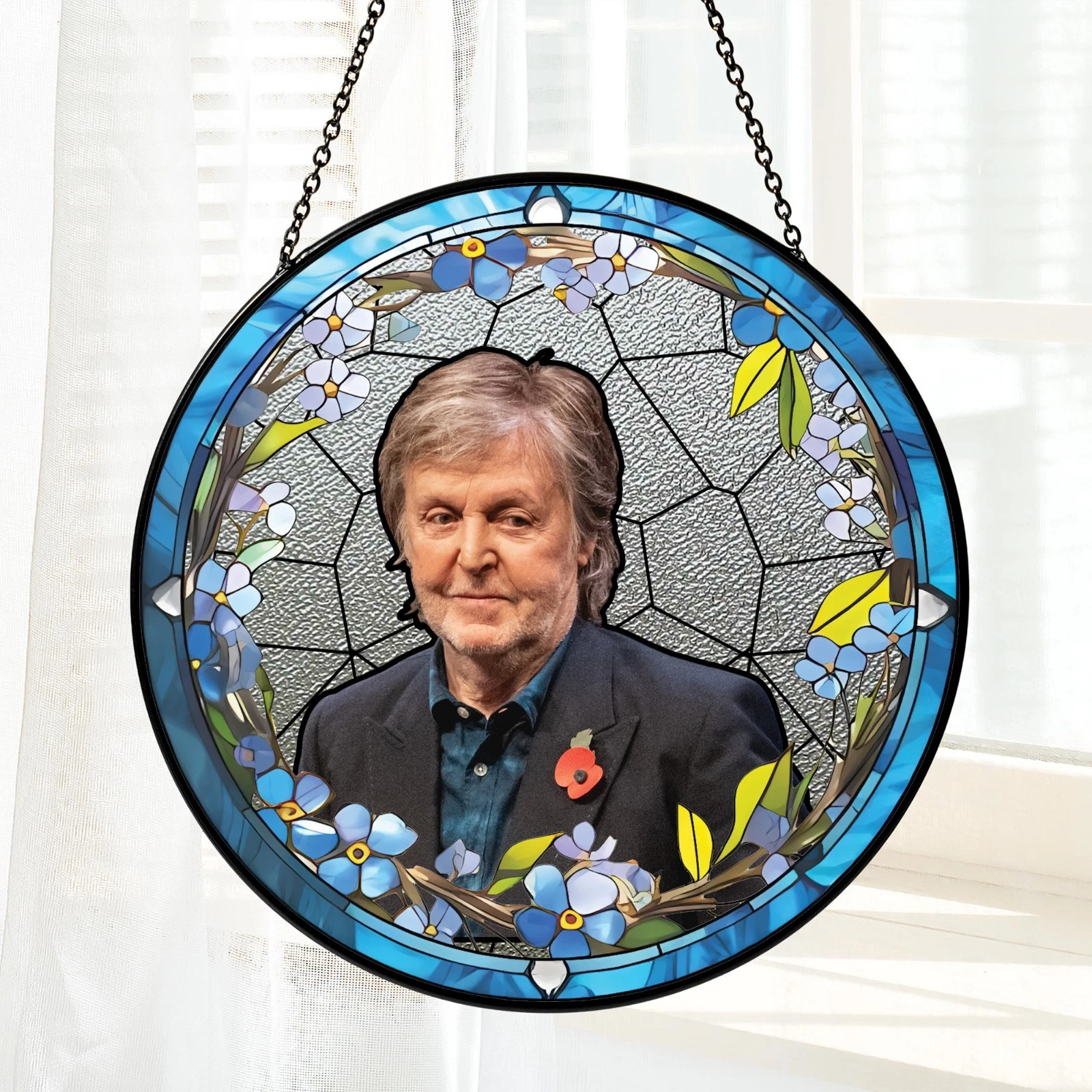 P mccartney Stained Glass Suncatcher -Home Window Hanging Ornament