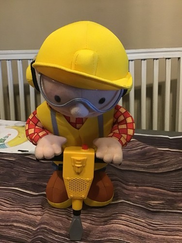 Vintage Bob The Builder Plush 13” Talking Jackhammer Plush Works - Picture 1 of 8
