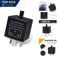 CF-13 LED Flasher Relay 12V 3-Pin for Car Motorcycle Turn Signal Adjustable F...