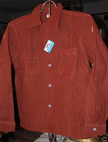 MENS VINTAGE ROCKABILLY DESIGNER SHIRT NYLON 1960S