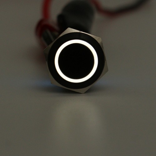 Interruttore pulsante 16 mm nero metallo LED 12V/3A IP67 verde/blu/giallo/rosso/bianco - Foto 24 di 34