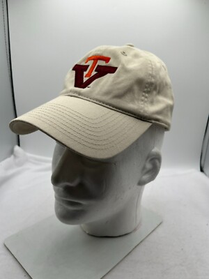 Legacy baseball hat cap fitted small VT Virginia Tech NCAA off white embroidered
