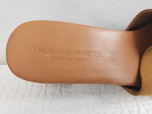 Y2K Christian Di Riccio Chunky Womens Shoes Size 8 Studded Leather Sandals Boho - Picture 7 of 10